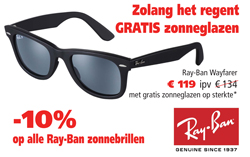 Vaderdag special: Ray-Ban met gratis zonneglazen op sterkte, Nikon Sportstar voor 89 euro, gratis progressieve in 2e montuur, ...